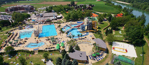 Het waterpark op Camping Terme Ptuj