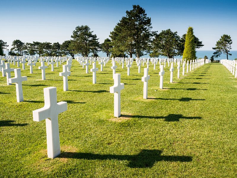 Het indrukwekkende American Cemetery in Colleville-sur-Mer