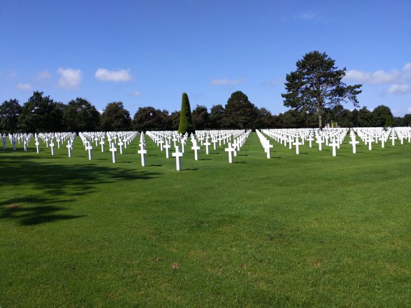 De Amerikaanse begraafplaats op Omaha Beach