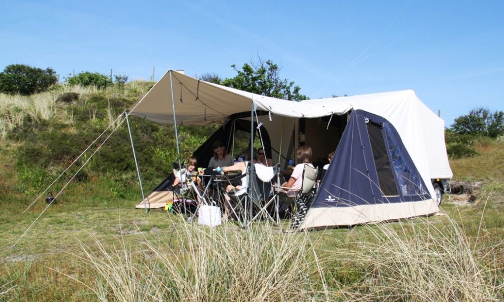 Relaxen bij de vouwwagen