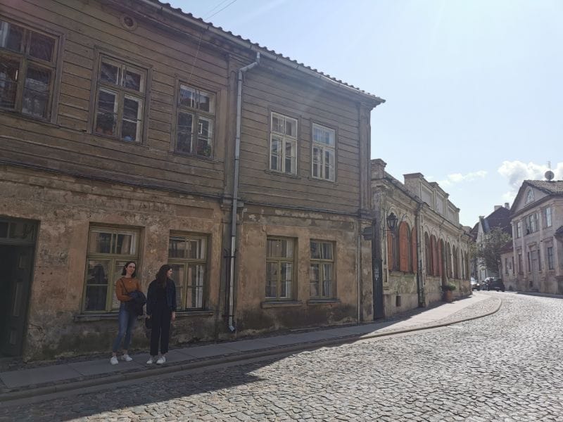 Een deel van de historische oude stad in Kuldīga.