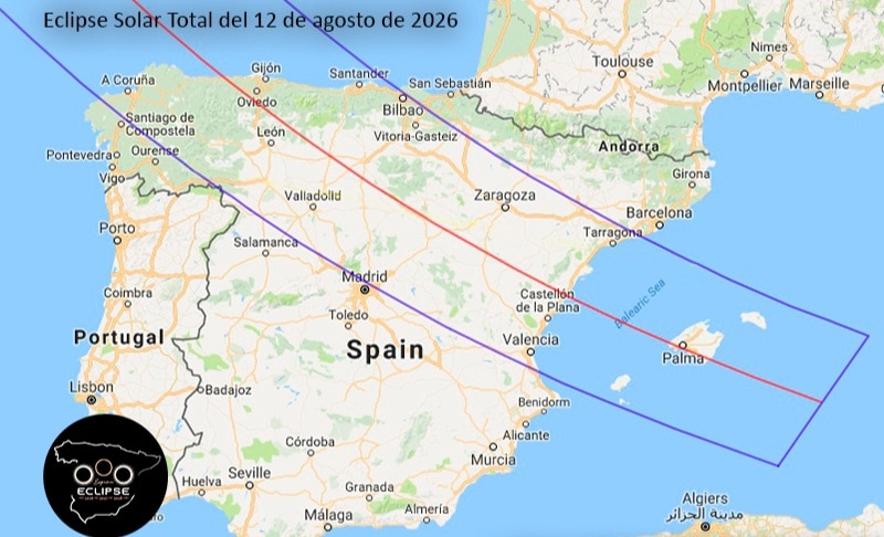 Zonsverduistering 12 augustus 2026 in Spanje